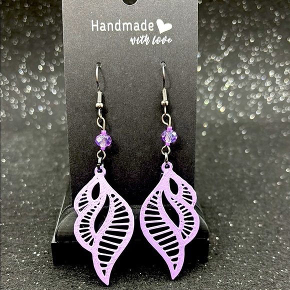 Jewelry - Purple Leaf Earrings